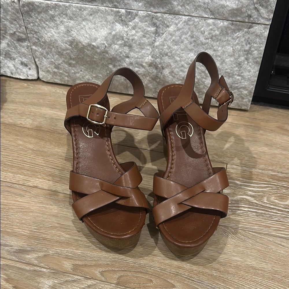 Brown Platform Strappy Sandals